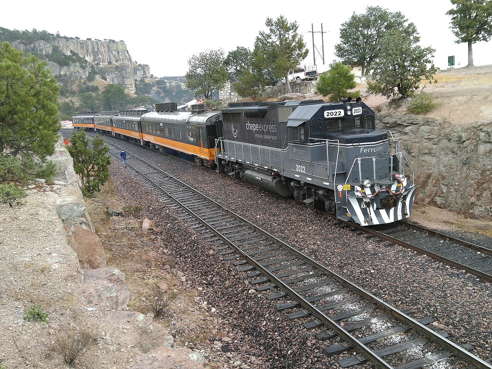 tren chepe pasando por el divisadero